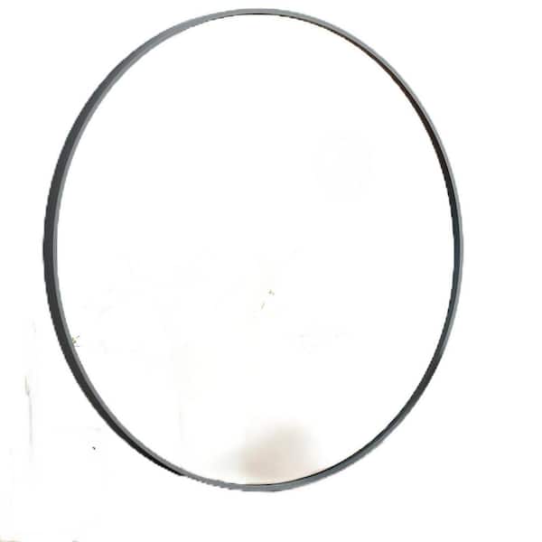Tileon 30 in. W x 30 in. H Round Framed Wall Mounted Bathroom Vanity Mirror in Black