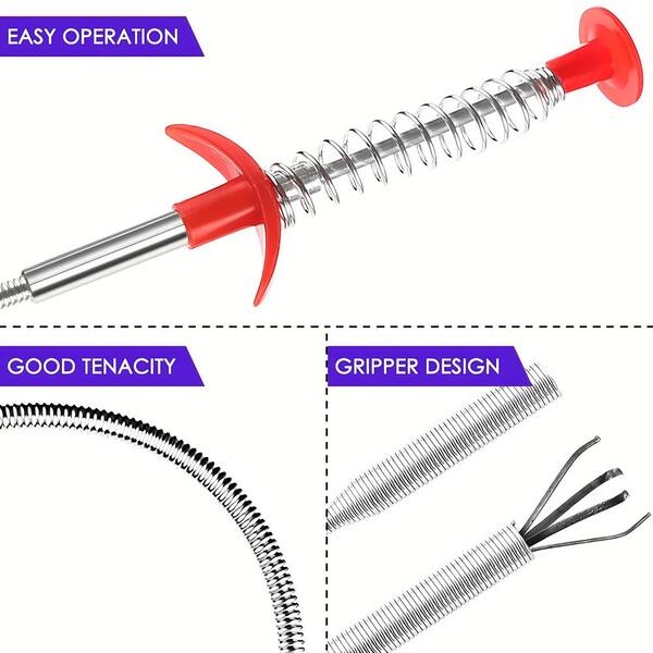 6 PCS Drain Unblocker Tools, Shower Drain Unblocker, Multifunctional Sink Unblocker Tool, Plumbing Unclogger Tool For Bathroom Shower Kitchen Plug Hole For Bathroom Shower Kitchen Plug Hole - View #8
