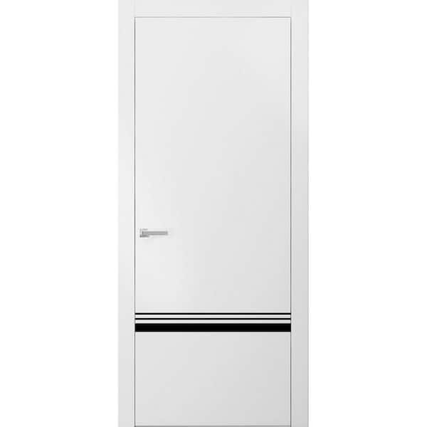 Sartodoors 30 in. x 84 in. 1 Panel White Finished Solid Wood with Honeycomb Sliding Door with Hardware