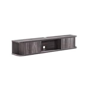 Fernandu 60 in. Distressed Gray Wood Floating TV Stand Fits TVs Up to 66 in. with Wall Mount Feature