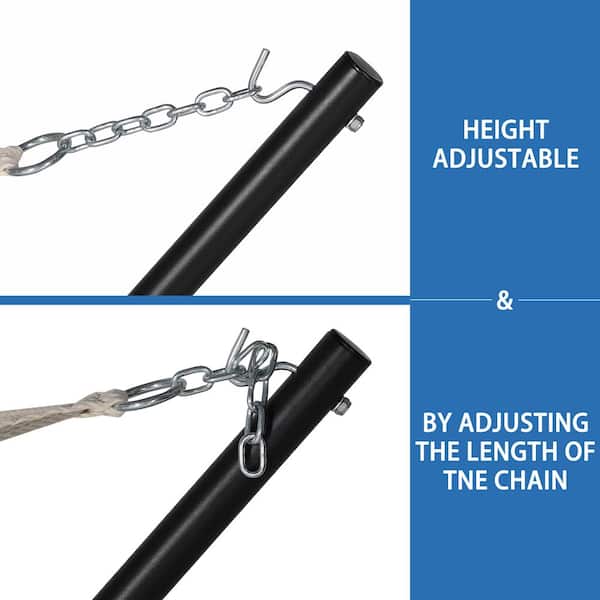 12 ft. Hammock with Stand for Outdoor, 2-Person Hammock with Detachable Pillow, Dark Blue