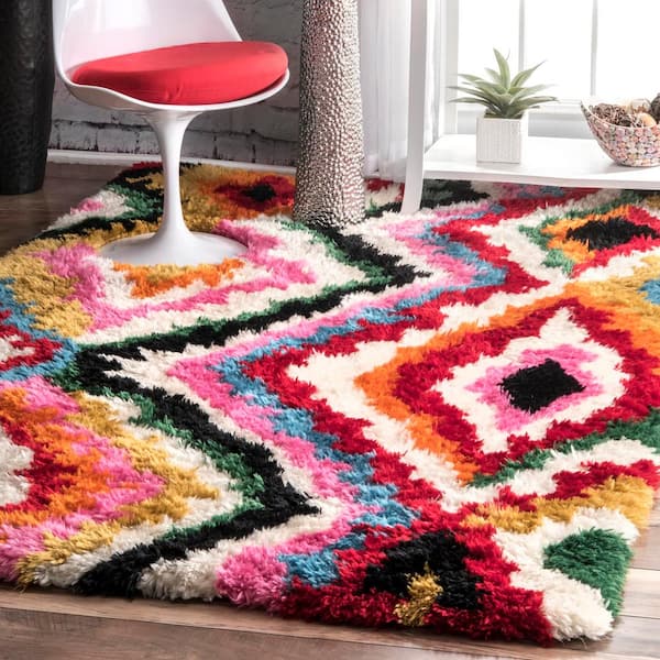 Abbey Carnival Shag Multi 6 ft. x 9 ft. Area Rug