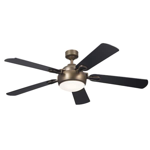 KICHLER Humble 60 in. Indoor Character Bronze Downrod Mount Ceiling Fan with Integrated LED with Wall Control Included