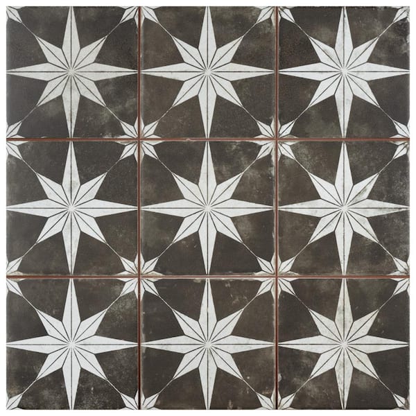 Merola Tile Harmonia Kings Star Night 4 in. x 13 in. Ceramic Floor and Wall Take Home Tile Sample
