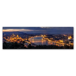 10 in. x 32 in. Panorama Of Budapest by Thomas D Morkeberg Floater Frame Travel Wall Art