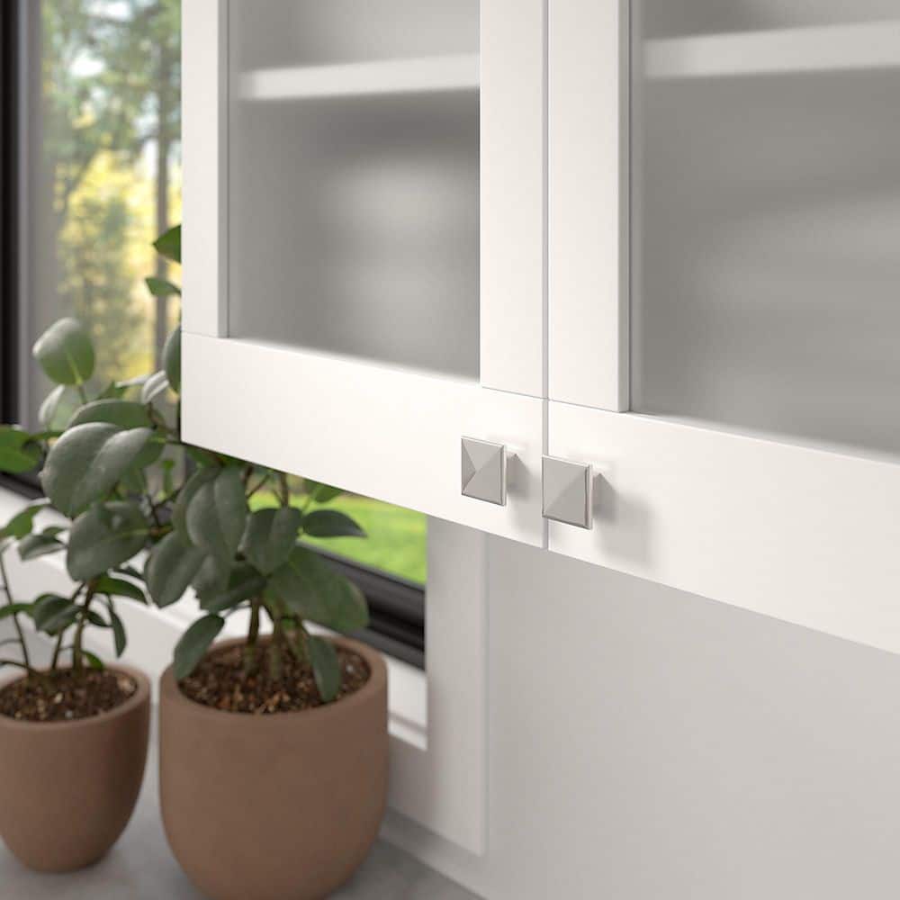 Brushed Nickel Modern Square Cabinet Knob with Mounting Hardware