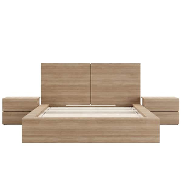 Nexera James 4-Piece Brown Oak Queen Size Bedroom Set