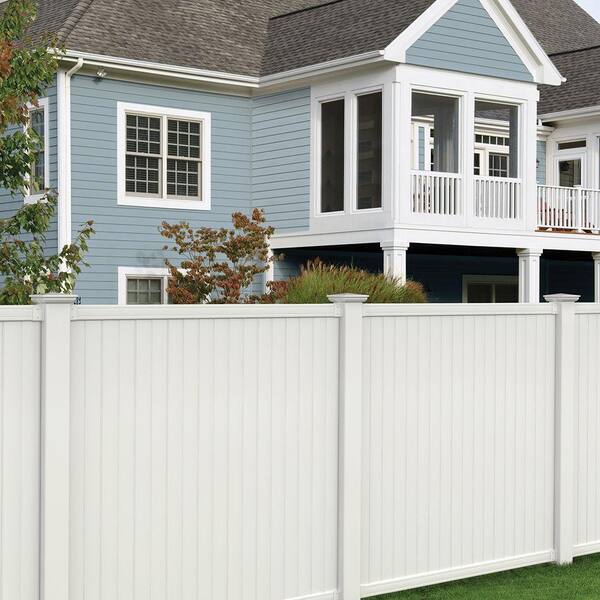 Veranda 5 In X 5 In White Vinyl New England Fence Post Cap The Home Depot