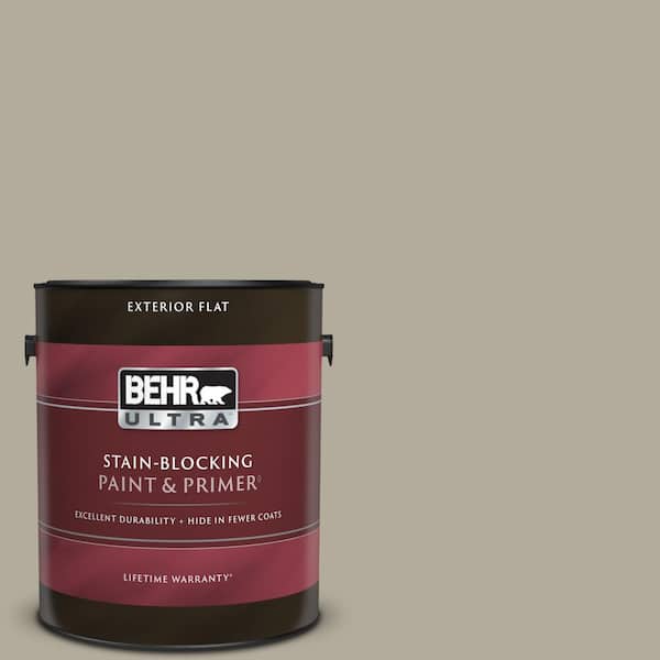 BEHR ULTRA 1 gal. #PPF-33 Terrace Taupe Flat Exterior Paint & Primer