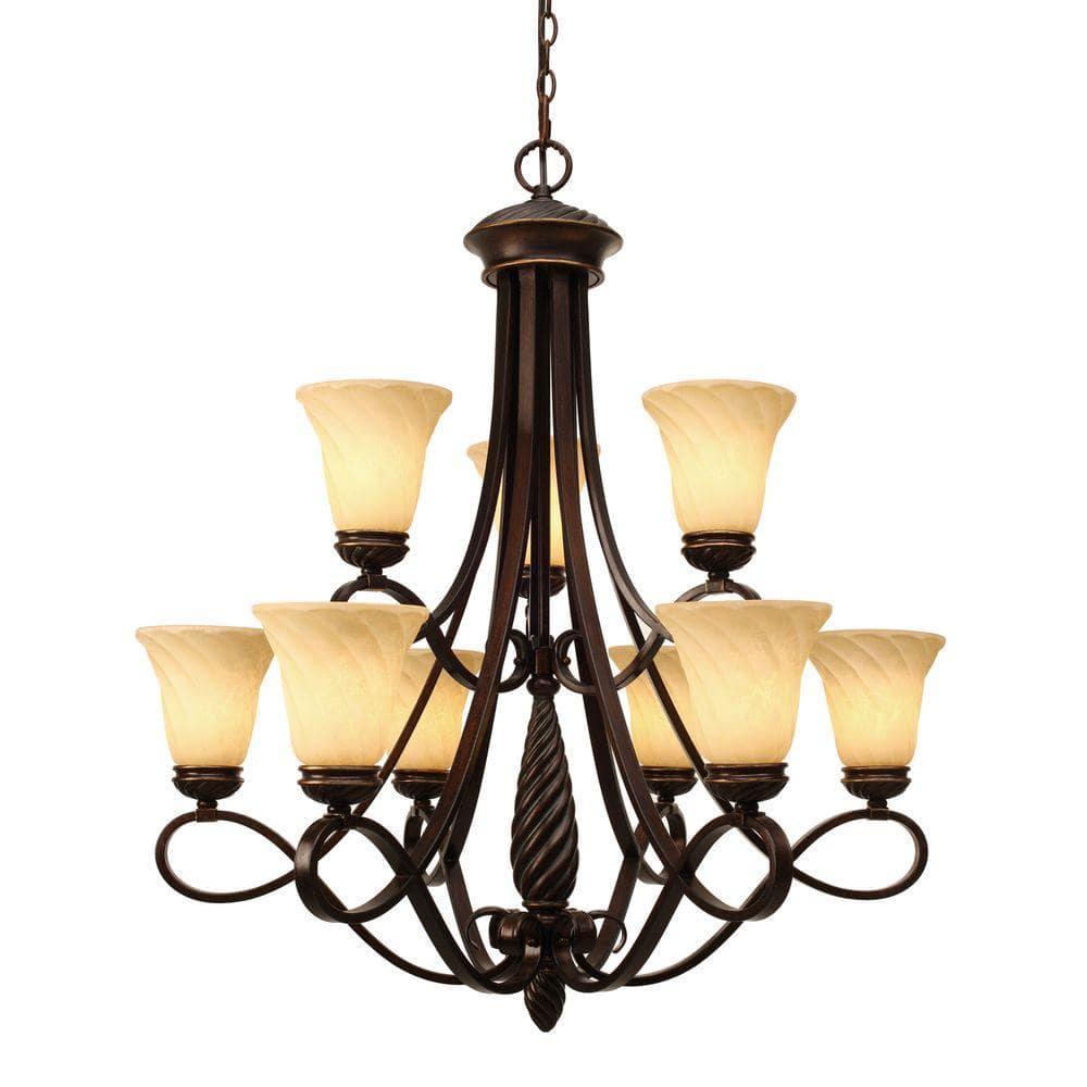Laurent Collection 9-Light Cordoban Bronze 2-Tier Chandelier price history on PriceWatchPro