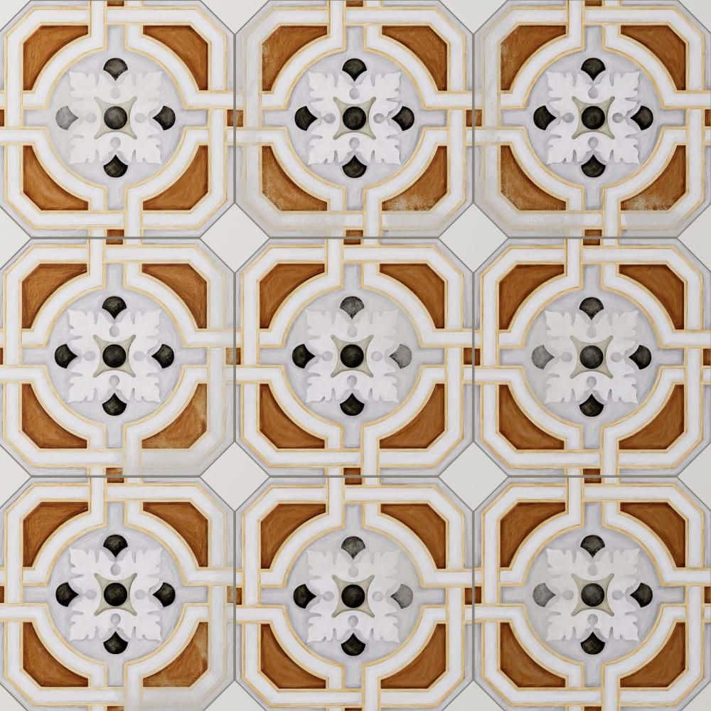 Vaudeville Octagon Deco Zimer with Taco Nacar 8 in. x 8 in. Porcelain Floor and Wall Tile (11.25 sq. ft. /Case) price history on PriceWatchPro