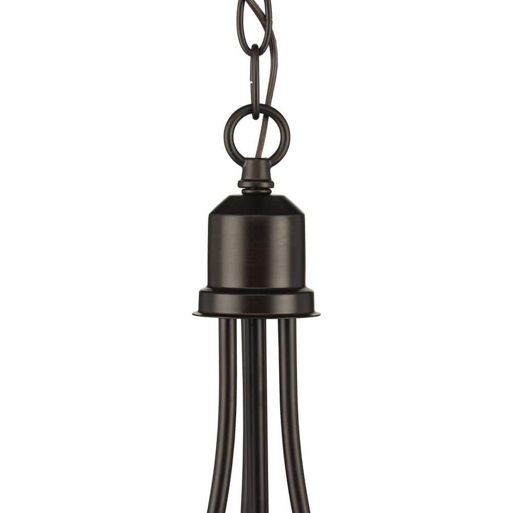 Antique Bronze 2-Light Inverted Pendant with Etched Glass Shade