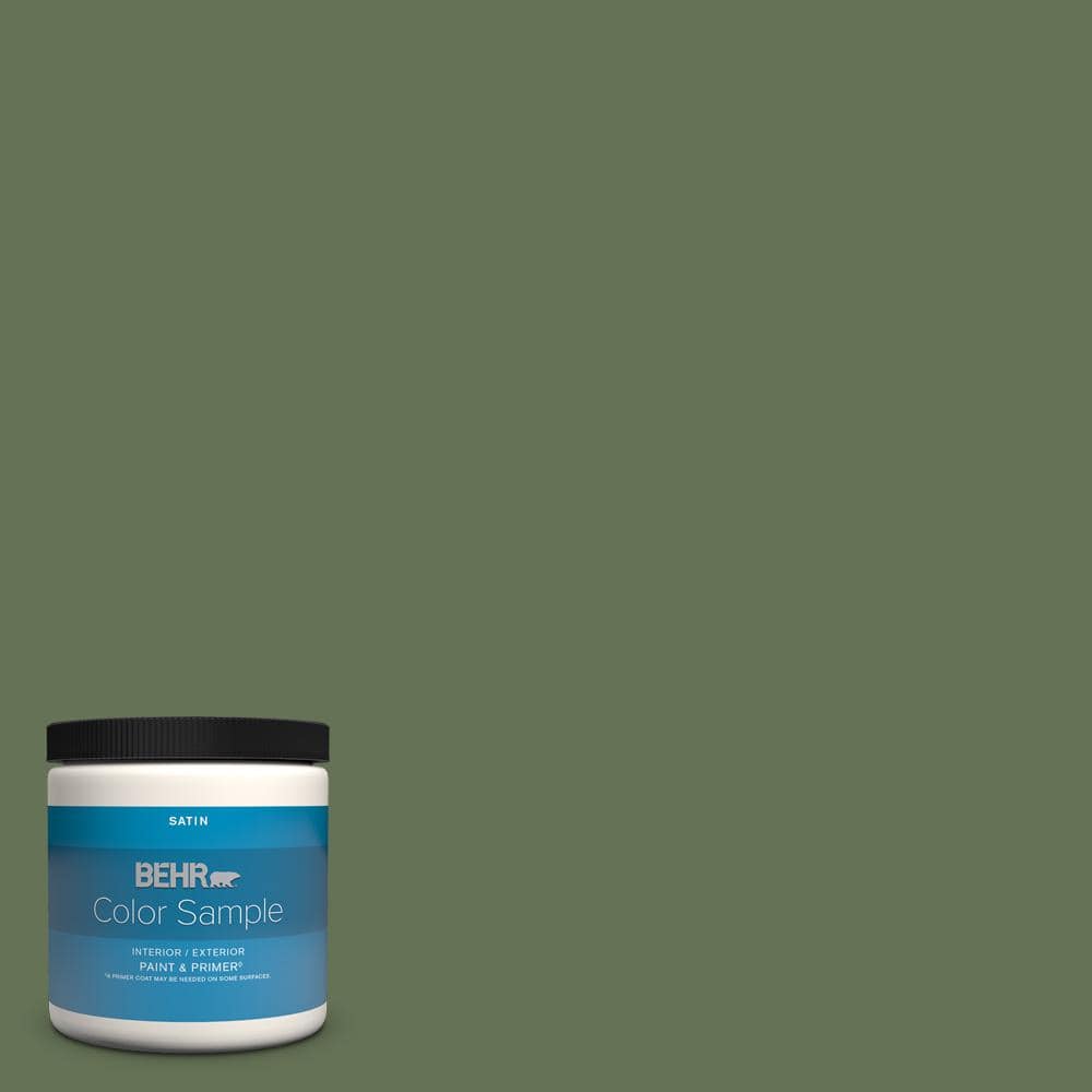 BEHR PREMIUM PLUS 8 oz. #PMD-46 French Tarragon Satin Enamel  Interior/Exterior Paint & Primer Color Sample B370316 - The Home Depot