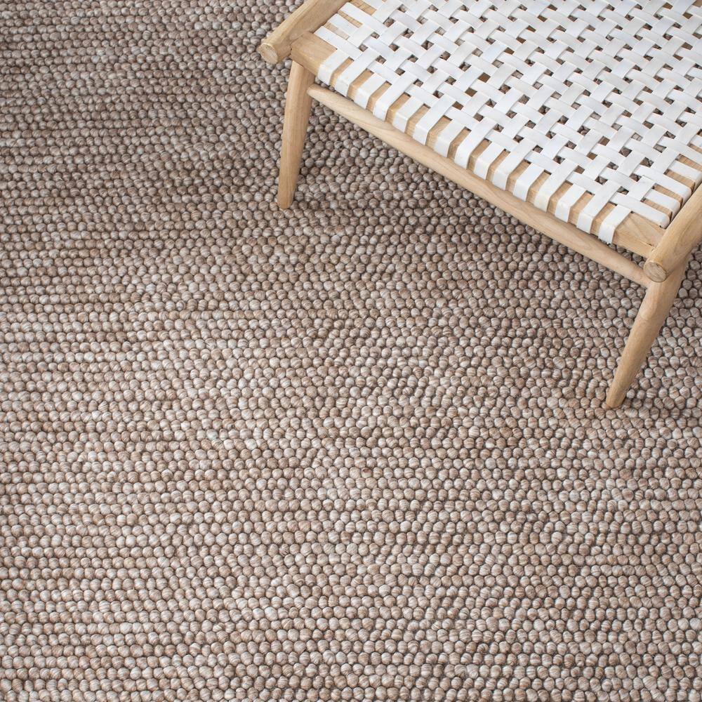 Natura Brown Hand Woven Wool Area Rug, 5' x 8'