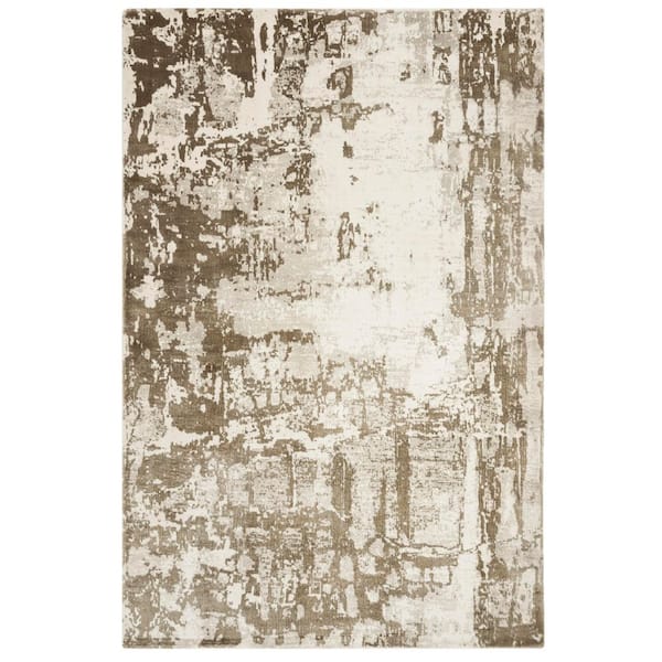 Mirage 6 ft. x 9 ft. Brown/Silver Distressed Contemporary Area Rug
