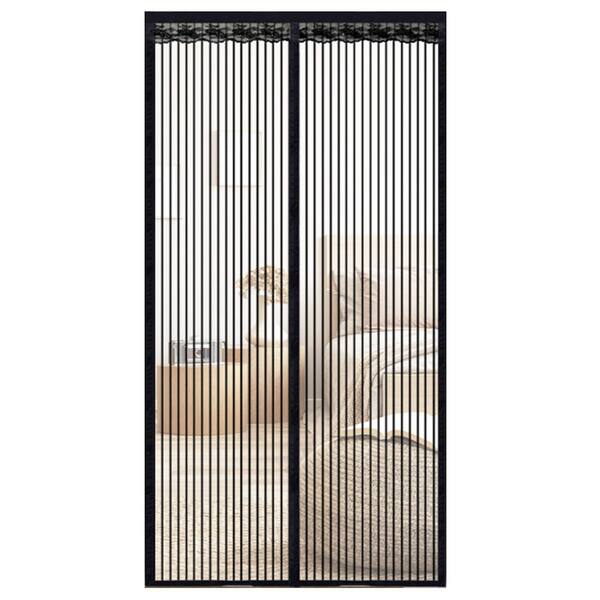 35 in. x 83 in. Gray Plastic Adjustable Magnetic Screen Door Full Magn