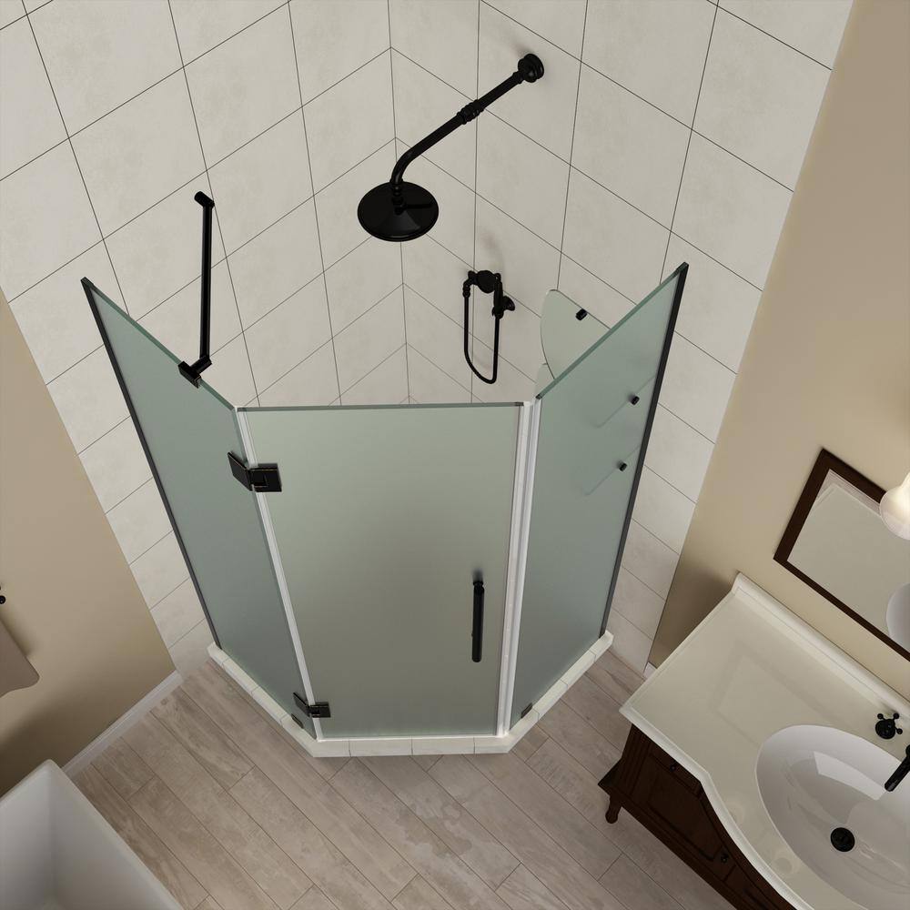 Merrick 38.5" x 72" Oil Rubbed Bronze Frameless Neo-Angle Shower Enclosure