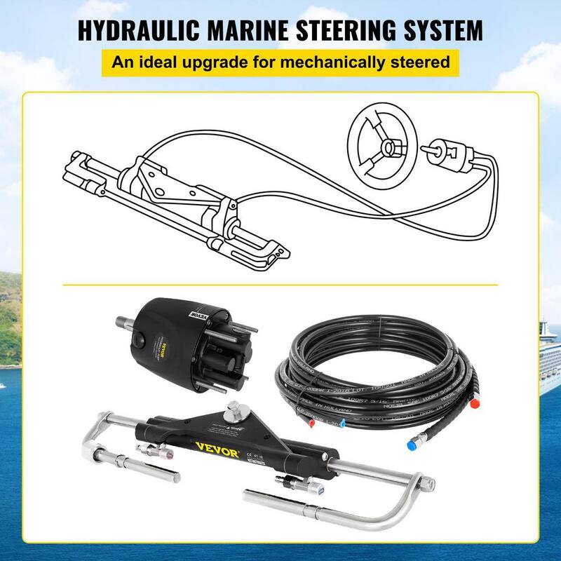 150HP Hydraulic Outboard Steering Kit with two lengths of 20 ft. hose Boat Marine System