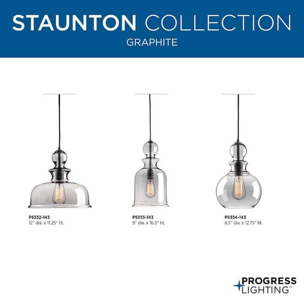 Progress Lighting Staunton Collection 1-Light Graphite Pendant