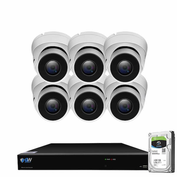 GW Security 8-Channel 8MP 2TB NVR Smart Security Camera System with 6 Wired Bullet Cameras 3.6 mm Fixed Lens Artificial Intelligence