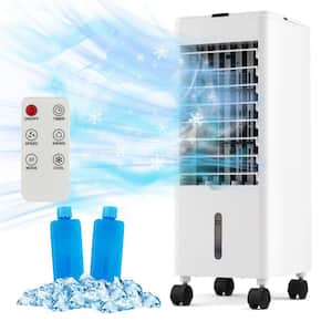 Portable Evaporative Air Cooler 3-in-1 Windowless Oscillating Fan w/ 3 Speeds White