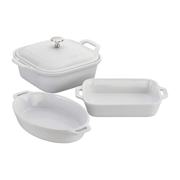staub 4-Piece Ceramic Casserole Dish Set in White