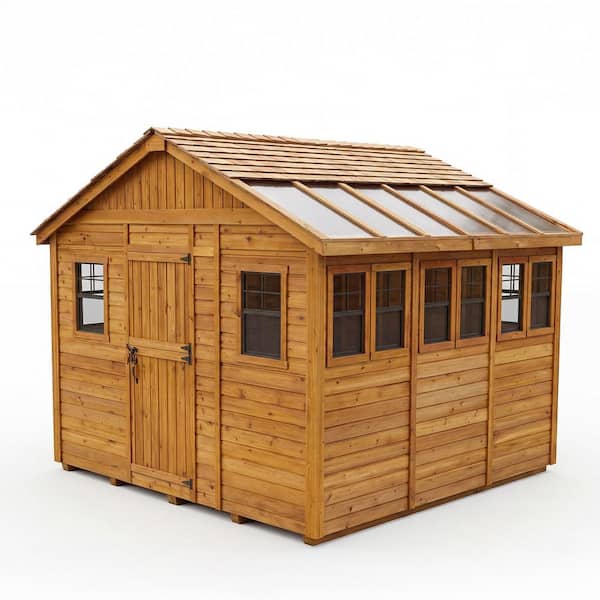 Sunshed 12 ft. x 12 ft. Western Red Cedar Garden Shed