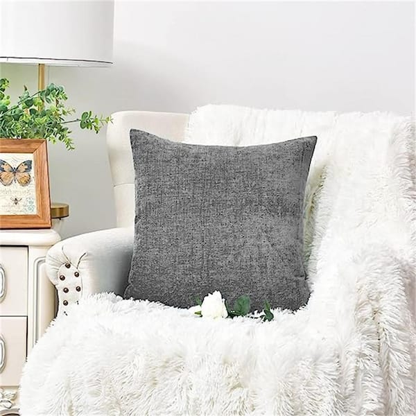 Velvet Grey Throw Pillow Cover, 18 X 18 Inches Decorative Throw Pillows For  Couch Sofa Bed, Gray Square Cushion Covers With Zipper Closure Set Of 2