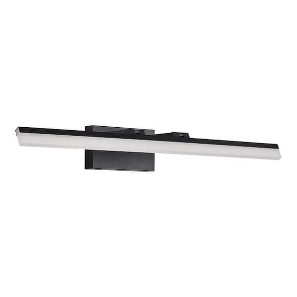 32 in. W LED Bathroom Vanity Light Black Metal Wall Sconce for Mirror, Over Mirror