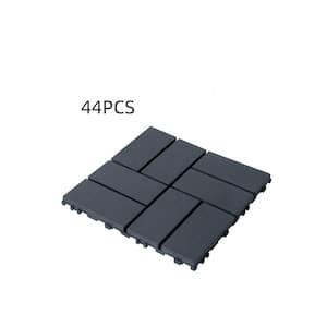 1 ft. x 1 ft. Gray Interlocking Deck Tiles for Poolside, Balcony, Plastic, Backyard Waterproof, All-Weather (44-Pack)