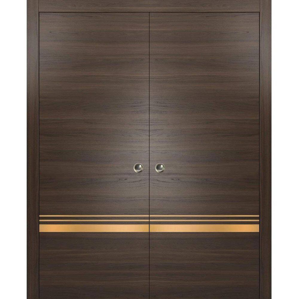 Assemble Required 60 in. x 96 in. 2-Panel Chocolate Ash Finished Solid Wood with Honeycomb Sliding Door with Hardware price history on PriceWatchPro