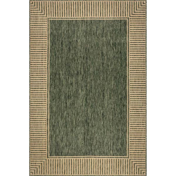 Asha Simple Striped Orange 2 ft. x 8 ft. Outdoor Runner Rug