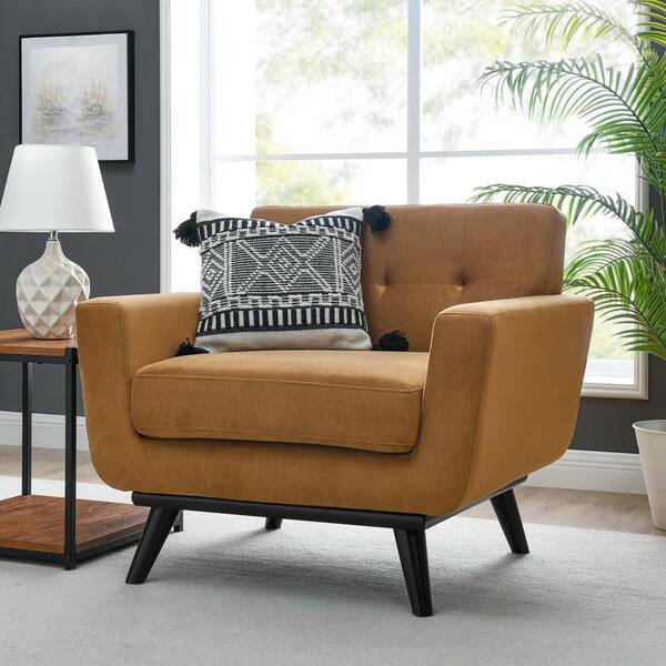 Cognac velvet online chair