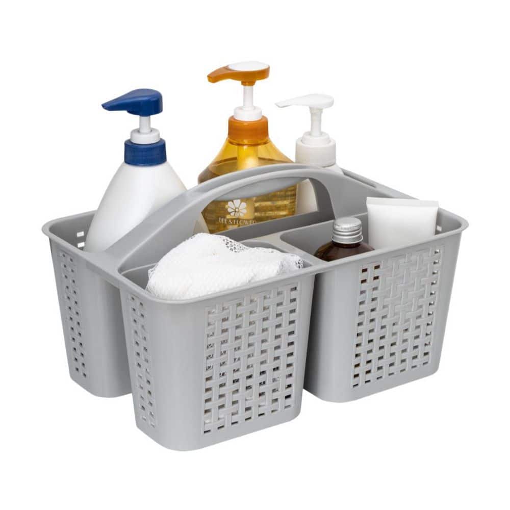 Plastic Shower Caddy with Portable for Home, Dorm, Shelf, Cabinet, Soap, Beauty Products and Cleaning Supplies, Gray price history on PriceWatchPro