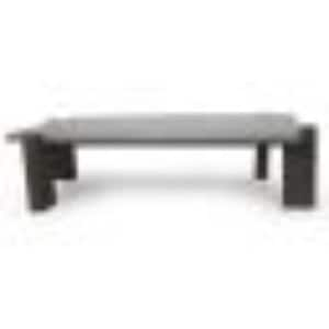 33 in. Dark Grey, Walnut Rectangle Concrete Coffee Table