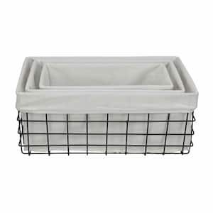 Amelia 17.5 in. W x 7.25 in. H x 11 in. D Rectangle White Metal Dinnerware and Serving Storage (Set of 3)