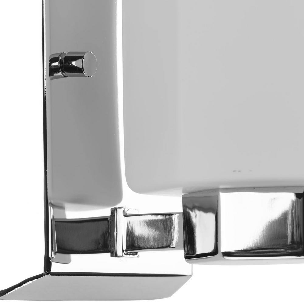 Estrada Polished Chrome Vanity Light with Opal Glass Shade