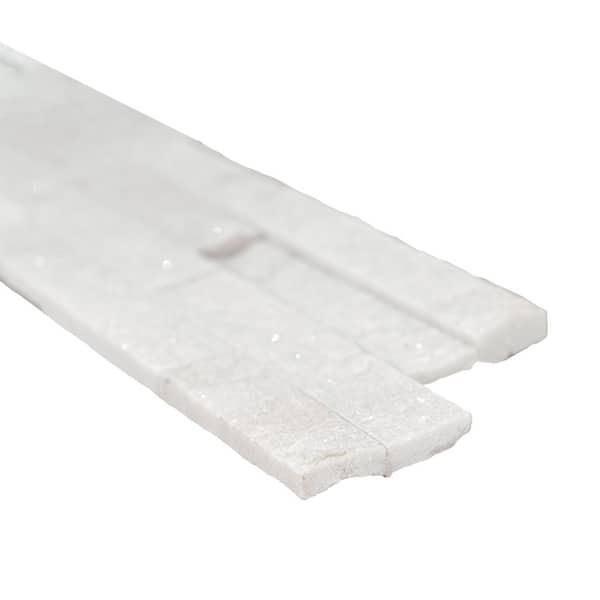 MSI Arctic White Ledger Panel 6 in. x 24 in. Splitface Marble Wall