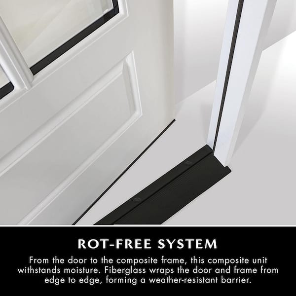 Steves & Sons 36 in. x 80 in. Legacy 3 Lite Toplite Clear Glass Right Hand Outswing White Primed Fiberglass Prehung Front Door