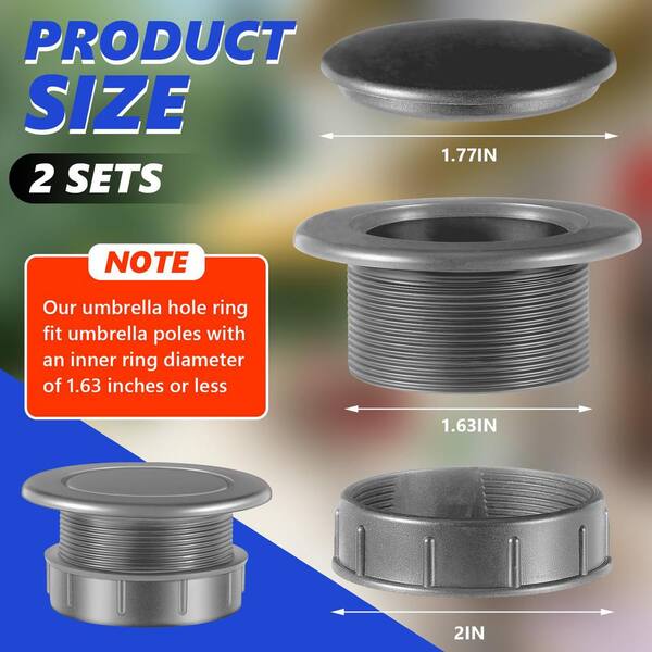 Clear Silicone Umbrella Hole Rings Cover Stabilizer Parasol Cap Plug For 2" Patio Table Outdoor Garden Umbrella