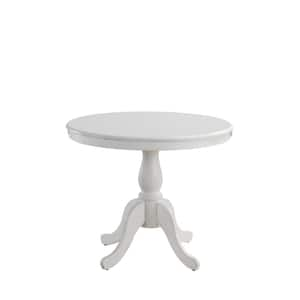 Fairview White 36 in. Wooden Pedestal Dining Table