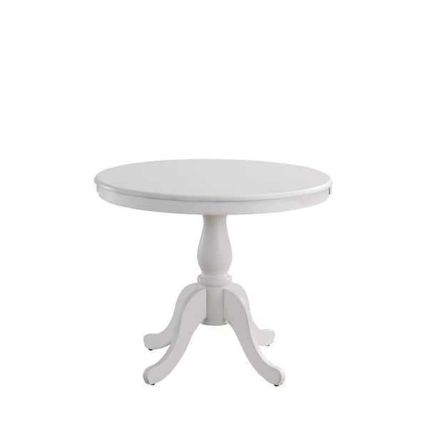 Unbranded Fairview White 36 in. Wooden Pedestal Dining Table
