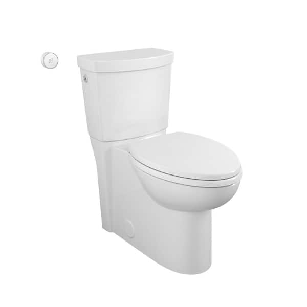 American Standard Concealed Trapway Cadet Touchless 2-piece 1.28 GPF Single Flush Elongated Toilet in White, Seat Included