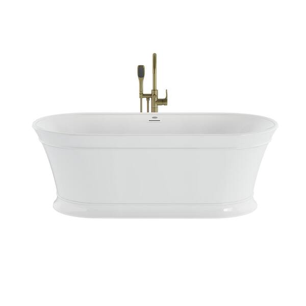 JACUZZI Lyndsay 67 in. Acrylic Flatbottom Soaking NonWhirlpool Bathtub