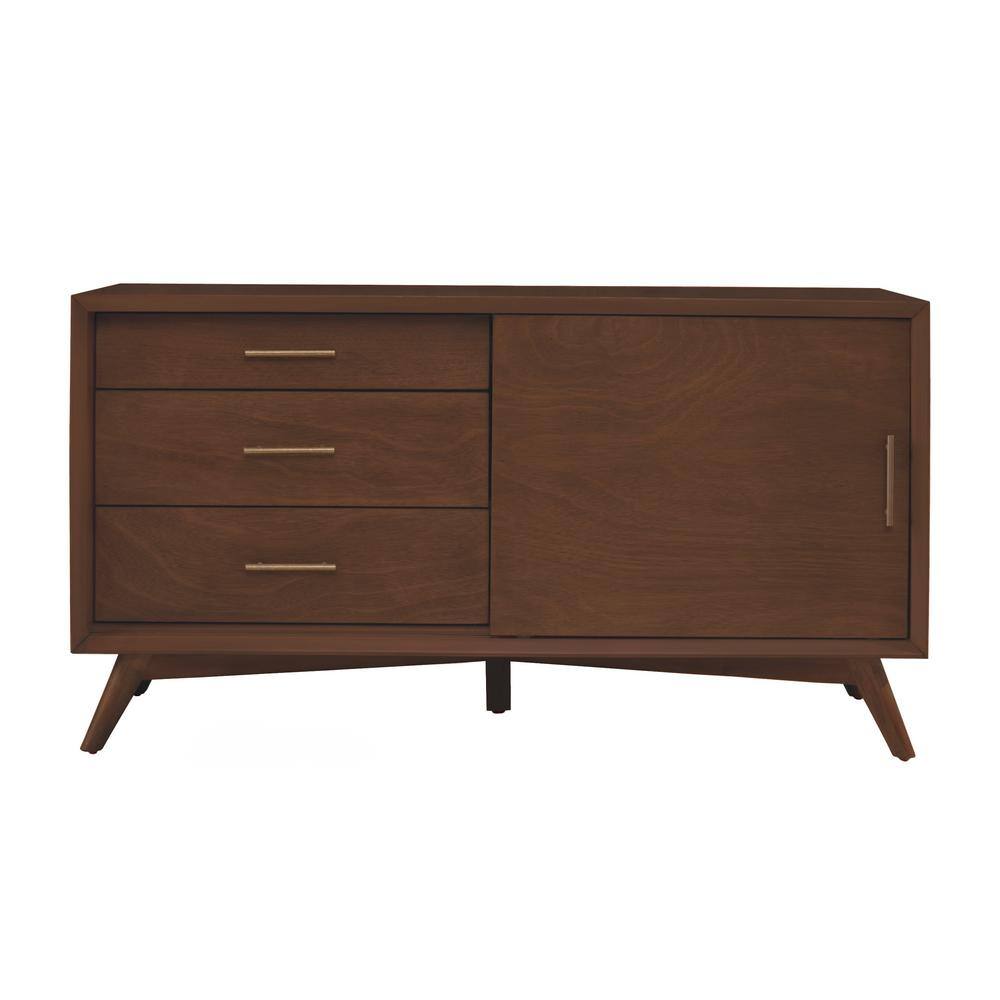 Flynn 20 in. L Walnut Rectangle Wood Console Table with Solid Wood