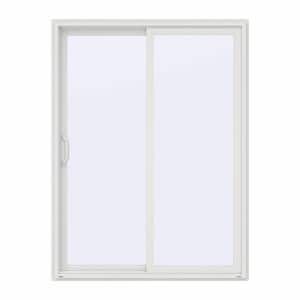 60 in. x 80 in. V-4500 Contemporary White Vinyl Left-Hand Full Lite Sliding Patio Door