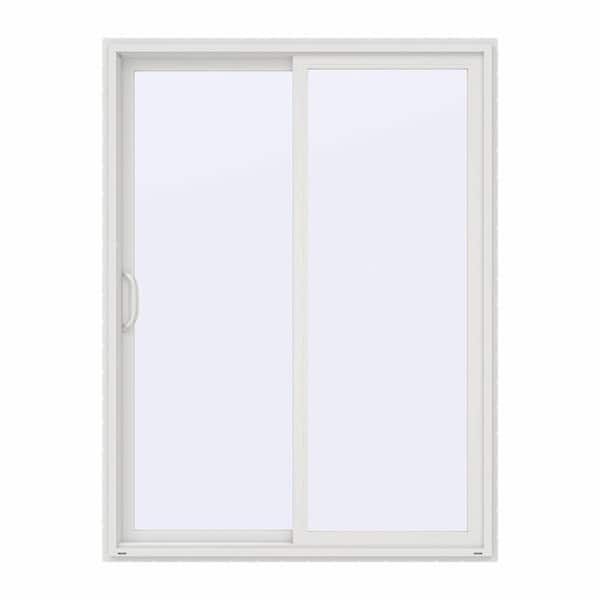 JELD-WEN 60 in. x 80 in. V-4500 Contemporary White Vinyl Left-Hand Full Lite Sliding Patio Door