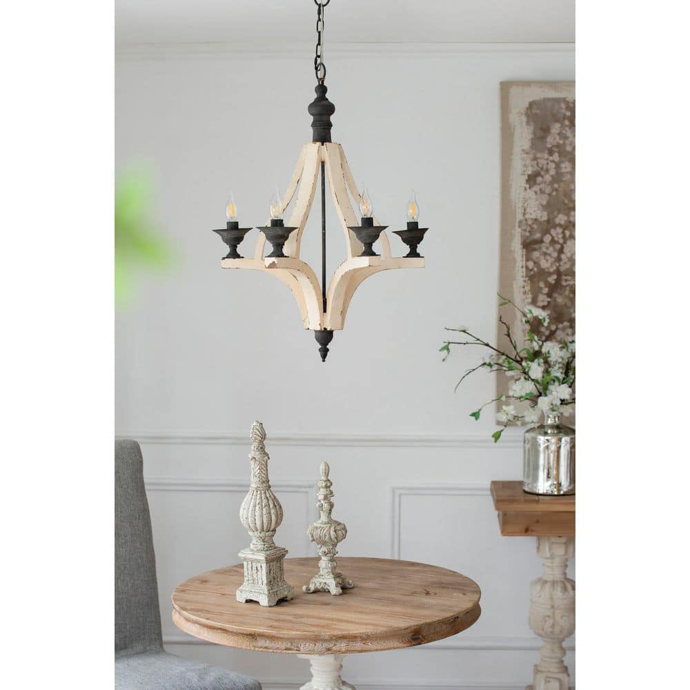 6 Lights Cream Wood Chandelier for Kitchen Dining Room Foyer Entryway with No Bulbs Included price history on PriceWatchPro