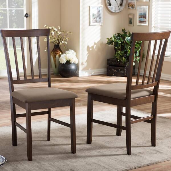 Baxton Studio Tiffany Beige Fabric Upholstered Dining Chairs (Set of 2)