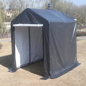 6 ft. W x 8 ft. D Heavy-Duty Outdoor Storage Shed Outdoor Carport with Rolling Door